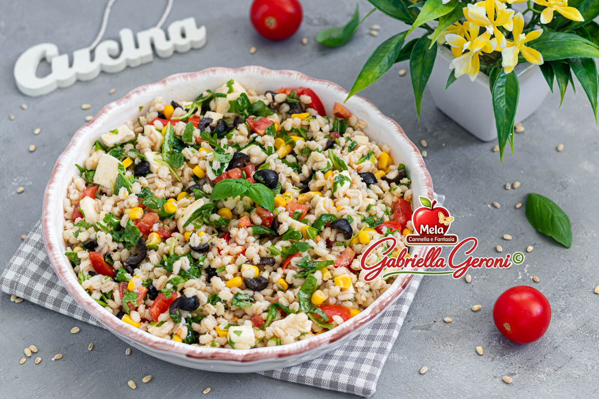 orzo perlato con mozzarella e olive