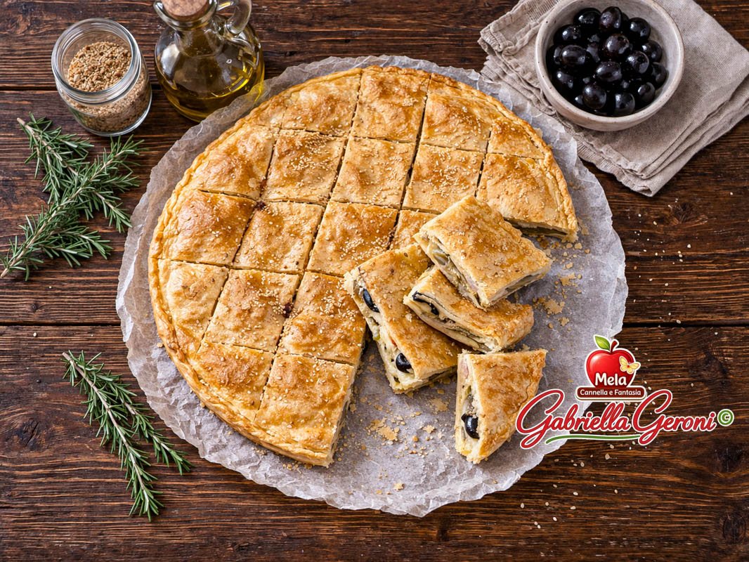 torta salata con carciofi e speck
