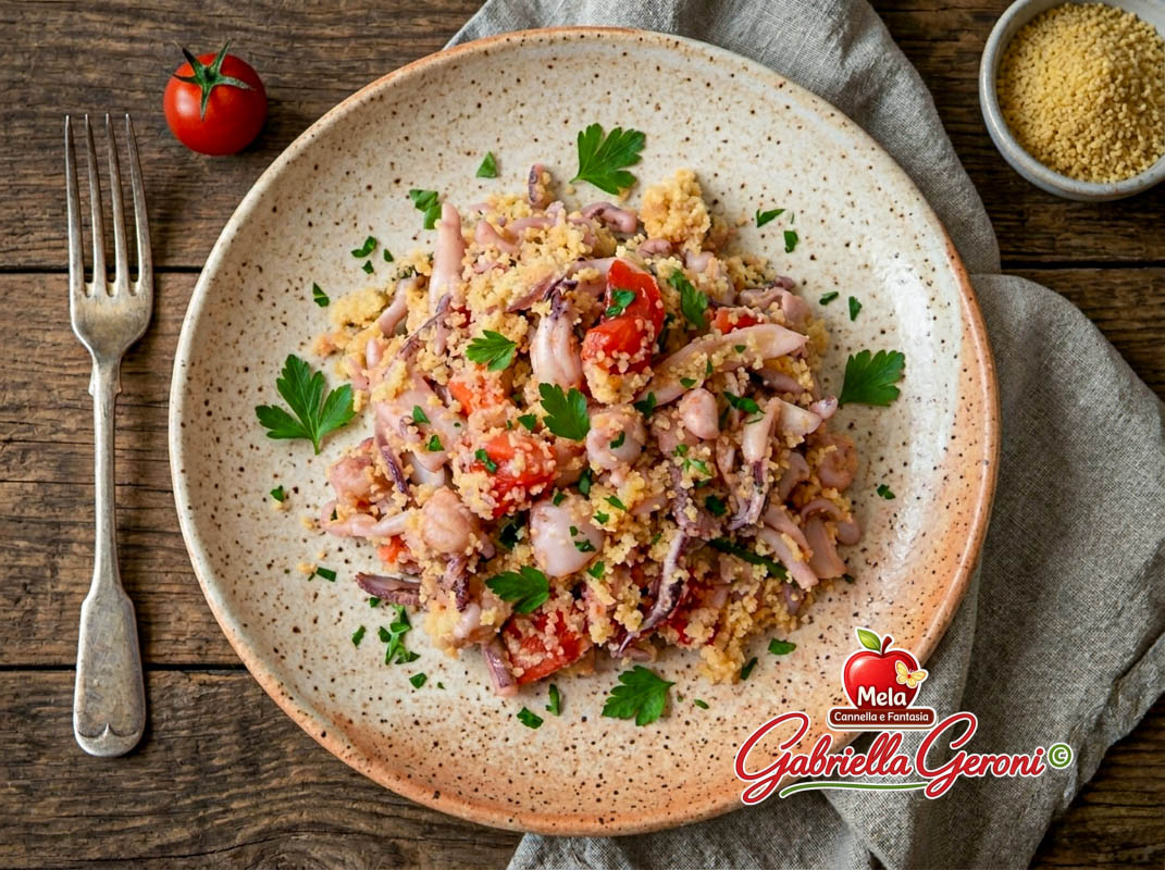 cous cous di mare con scampi totani e gamberetti