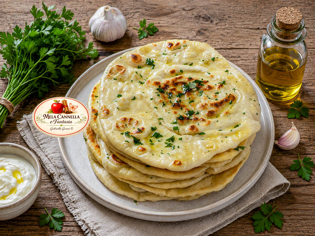 pane Naan allo yogurt in padella