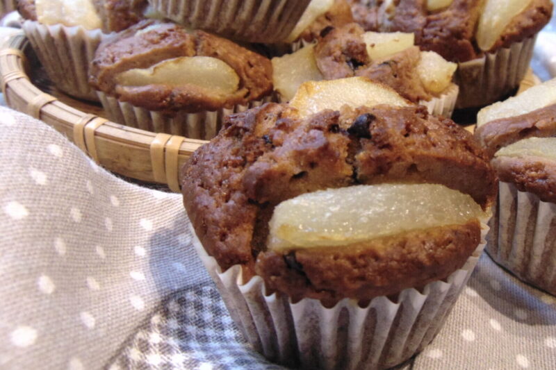 Muffin cacao nocciole e pere
