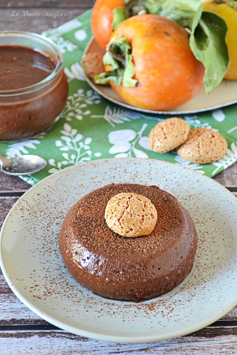 budino di cachi cacao e amaretti