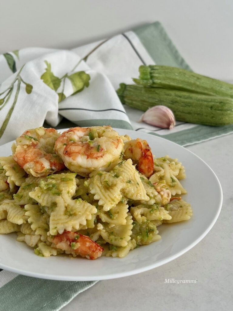 Pasta zucchine e gamberi Millegrammi