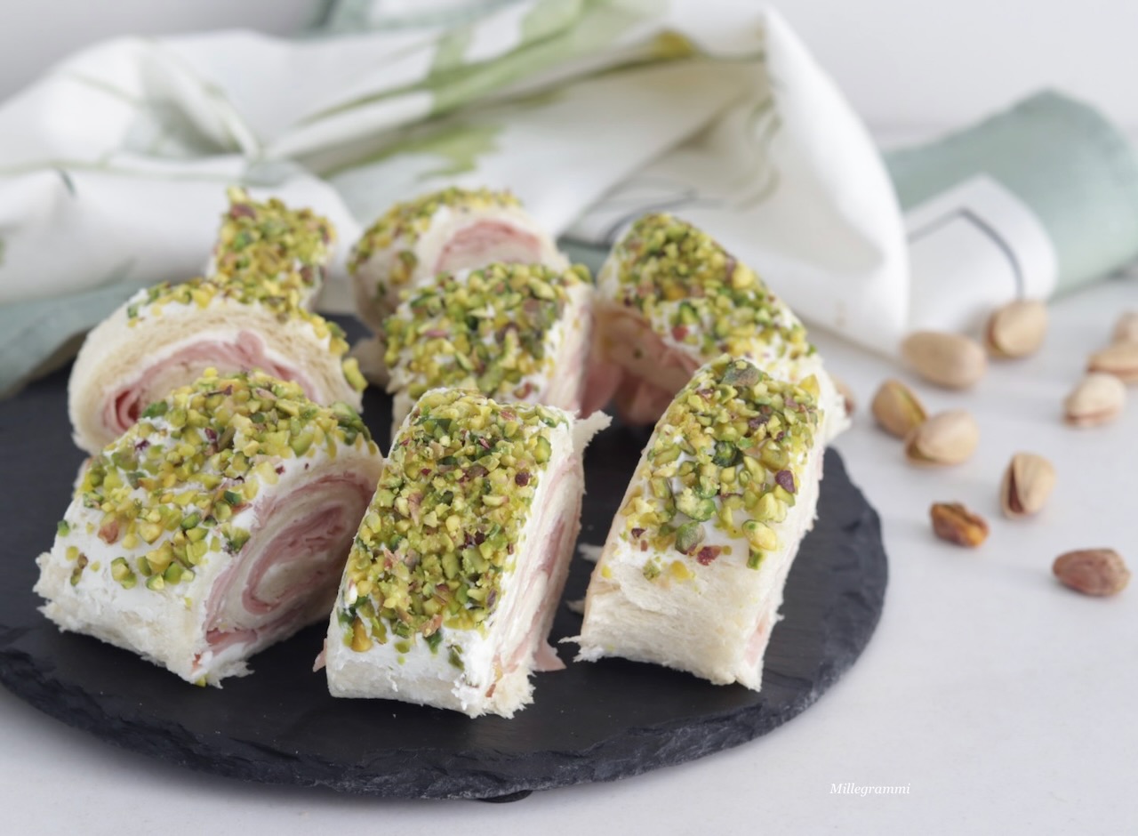 Girelle tramezzino fredde mortadella e pistacchi Millegrammi