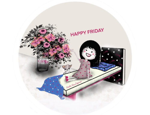 Happy Friday, uno Sticker RosaZafferano da scaricare gratis