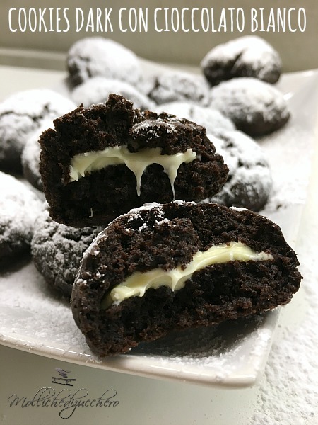 cookies dark con cioccolato bianco
