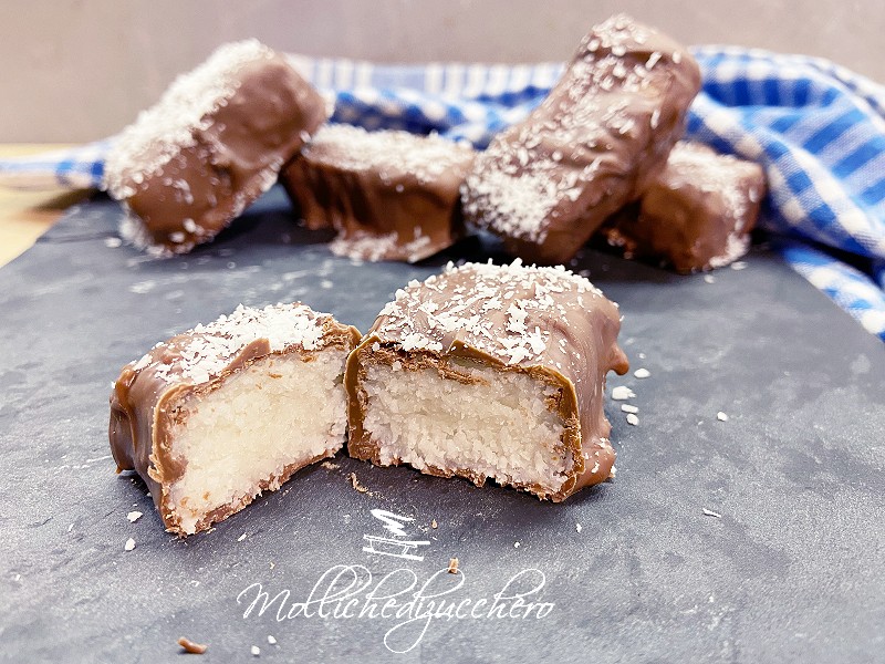barrette al cocco e cioccolato