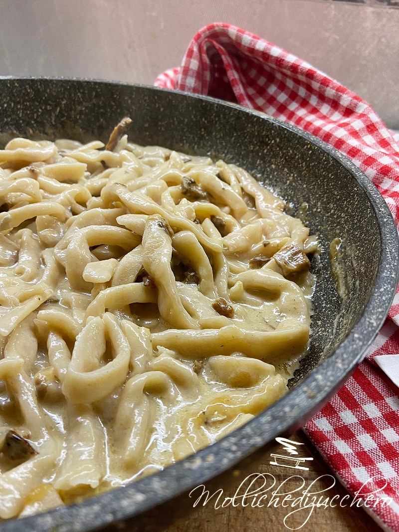 pasta con crema di gorgonzola e porcini