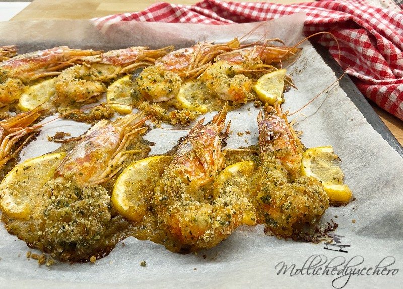 Gamberoni Gratinati Al Forno - Mollichedizucchero