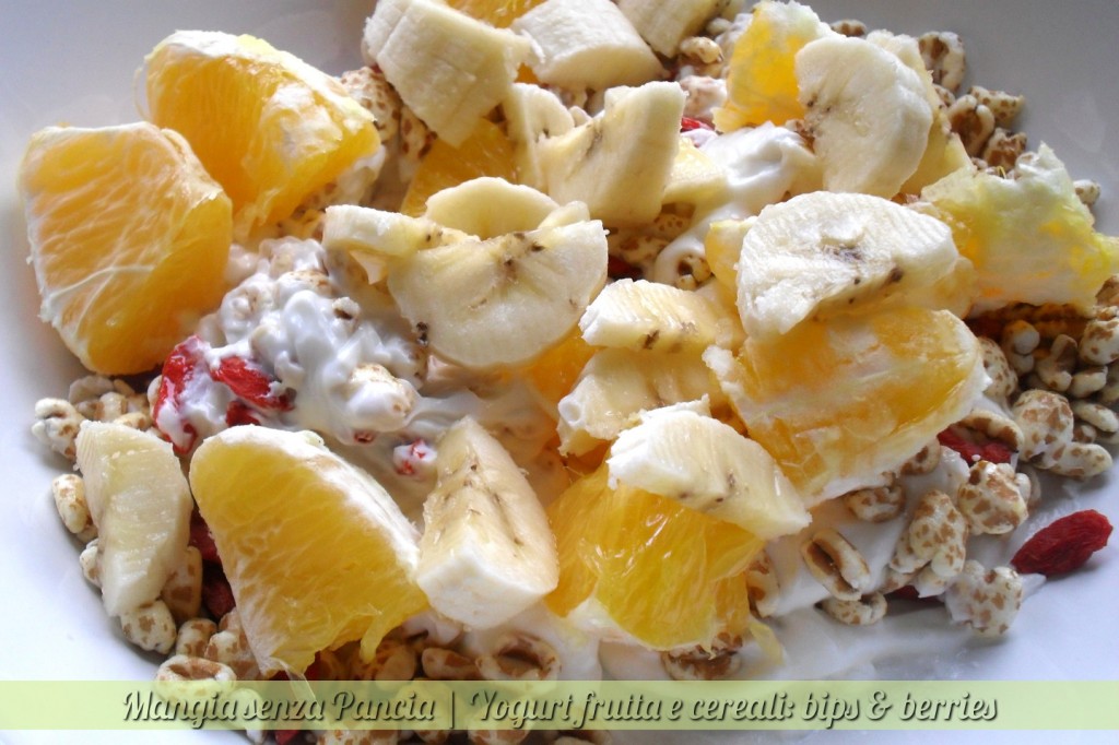 Yogurt frutta e cereali, bips & berries, diario di una dieta - Giorno 269, Mangia senza Pancia