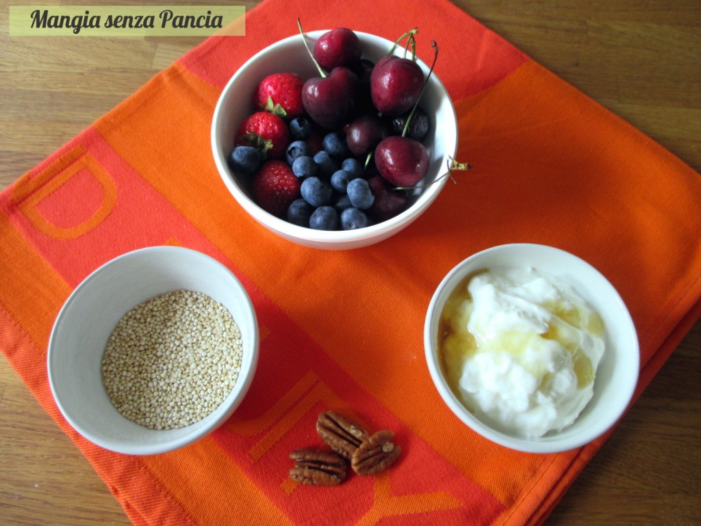 Yogurt con quinoa e frutta, Mangia senza Pancia