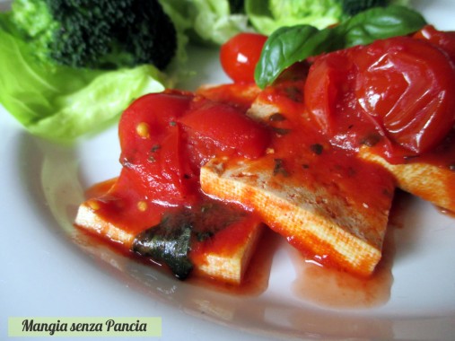 Tofu alla pizzaiola, ricetta leggera e vegan, Mangia senza Pancia