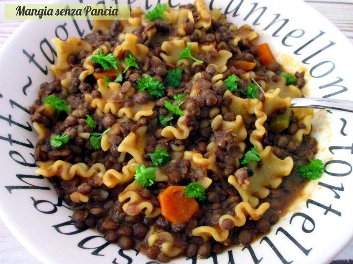 Pasta e lenticchie light, Mangia senza Pancia