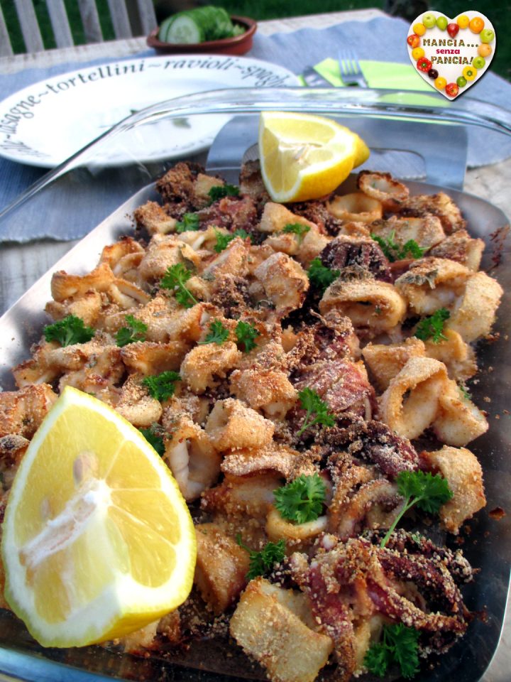 Calamari gratinati al forno light, Mangia senza Pancia