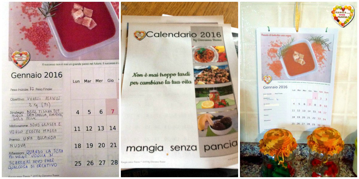 Calendario 2019 di Mangia senza Pancia