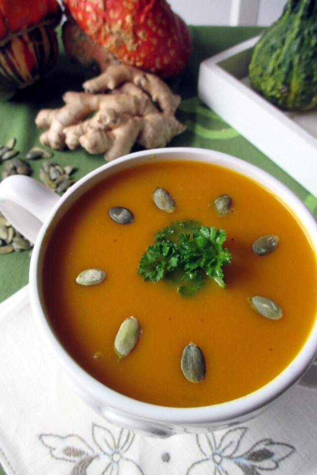 Crema di zucca zenzero e mela, Mangia senza Pancia