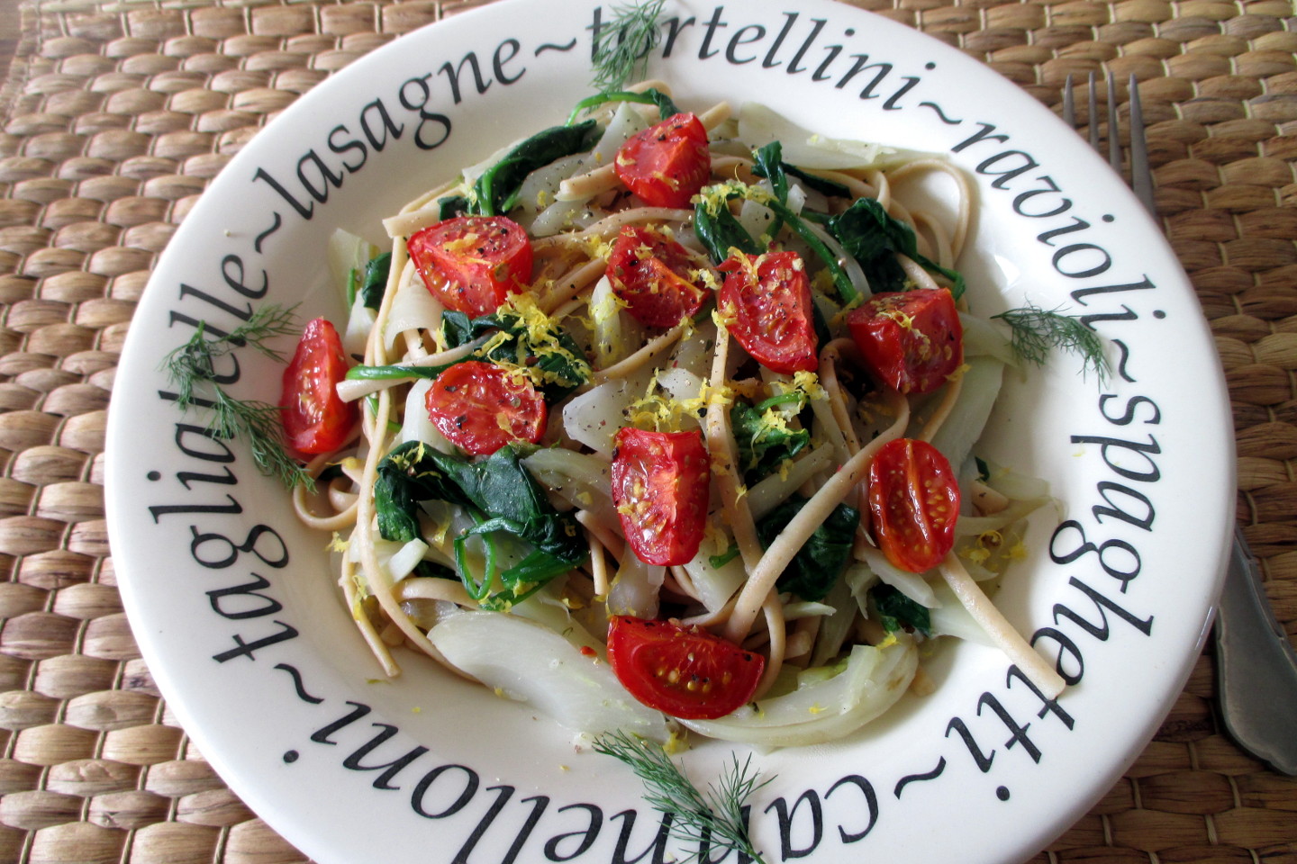 Pasta con finocchi e spinaci, Mangia senza Pancia