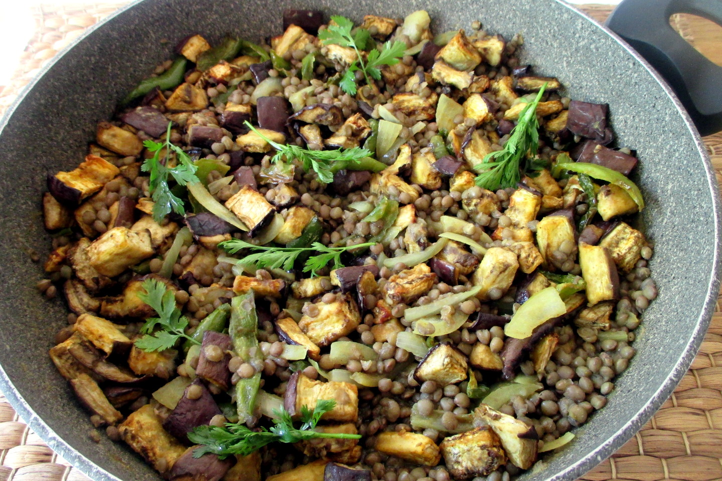 Melanzane e lenticchie speziate, Mangia senza Pancia