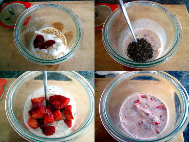 Overnight oats con fragole e cioccolato, Mangia senza Pancia