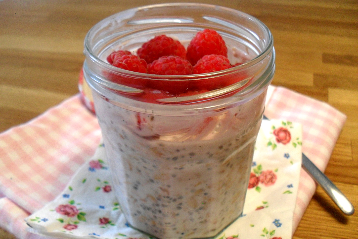 Overnight oats con lamponi e vaniglia, Mangia senza Pancia