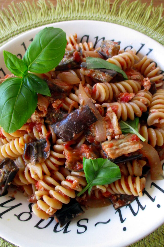 Pasta melanzane e tofu affumicato, Mangia senza Pancia