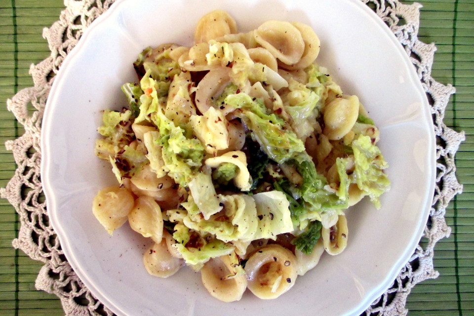 Orecchiette con verza cremose risottate