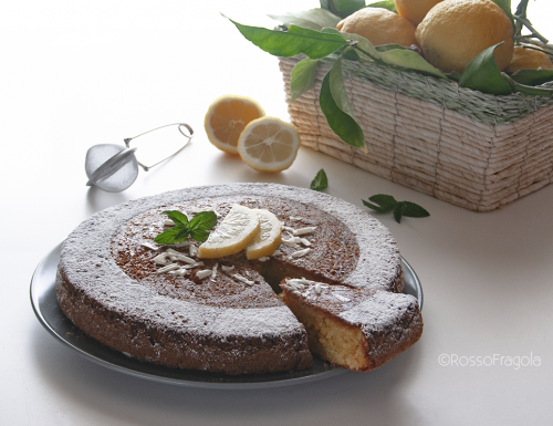 Torta Caprese al limone e cioccolato bianco