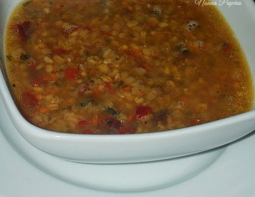 Zuppa di grano con lenticchie