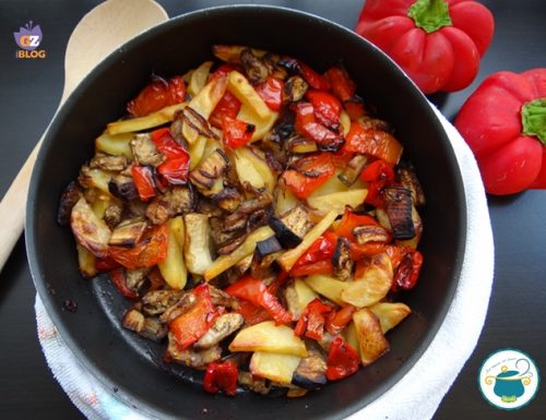 Tris di verdure al forno con cipolla rossa