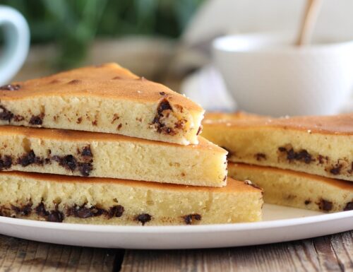 Pancake con gocce di cioccolato al microonde