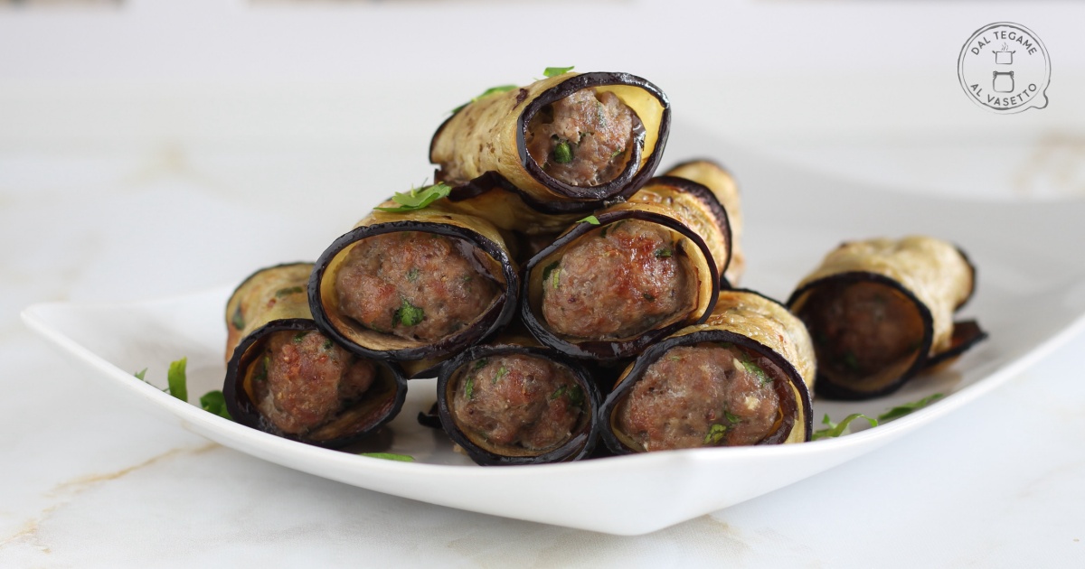 Involtini di melanzane a crudo in friggitrice ad aria