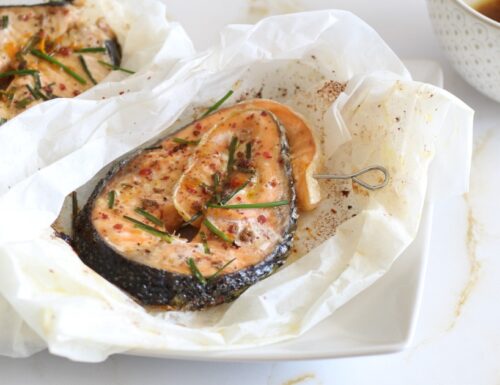 Salmone al cartoccio in microonde