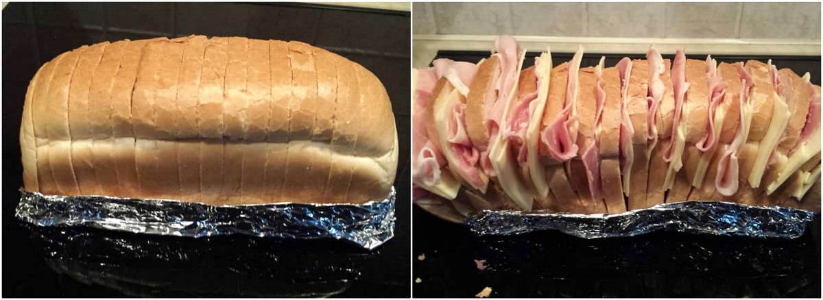 Pan Bauletto al forno con prosciutto cotto e formaggio