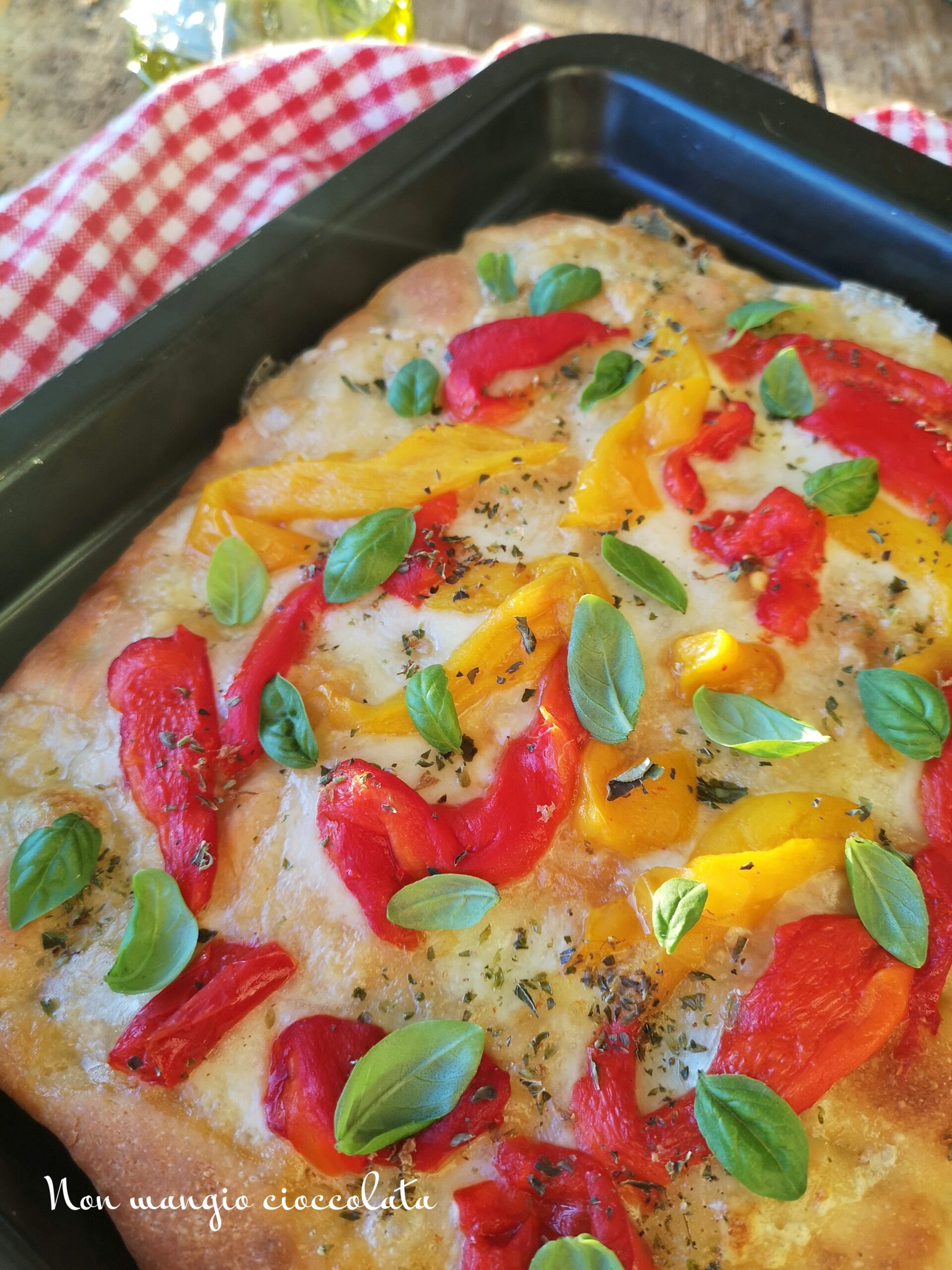 Focaccia con peperoni arrosto Non mangio cioccolata