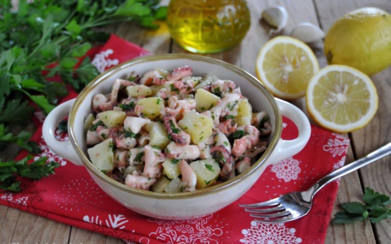 Antipasto di moscardini e patate