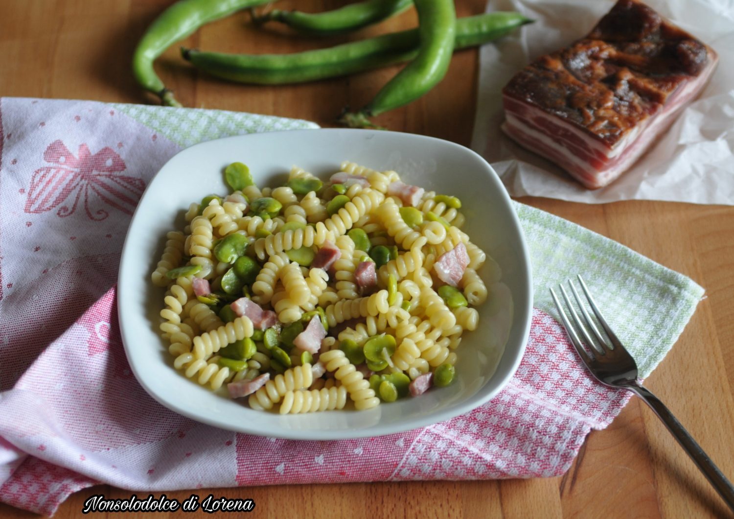 PASTA CON FAVE E PANCETTA, primo piatto primaverile