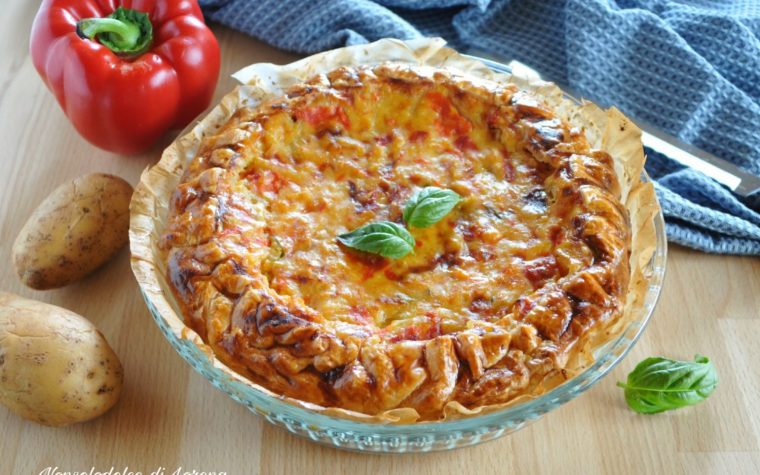 Quiche di patate e peperoni