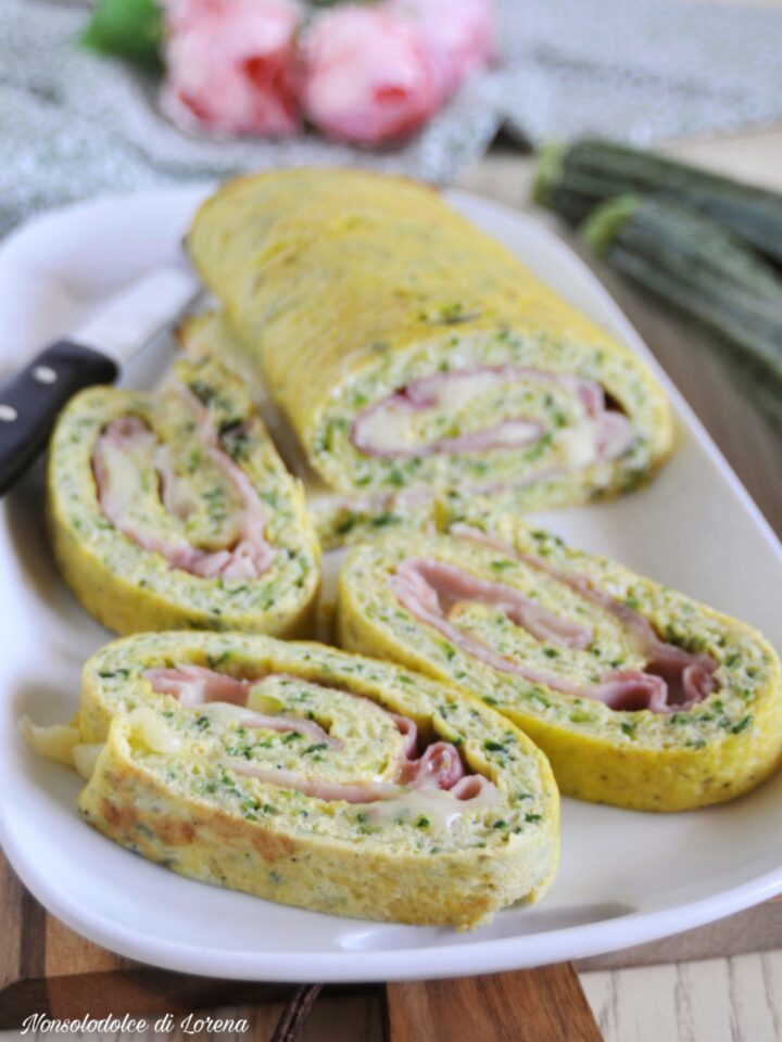 rotolo di frittata alle zucchine farcito
