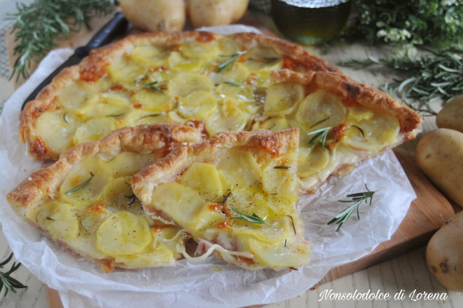 sfogliata di patate e prosciutto