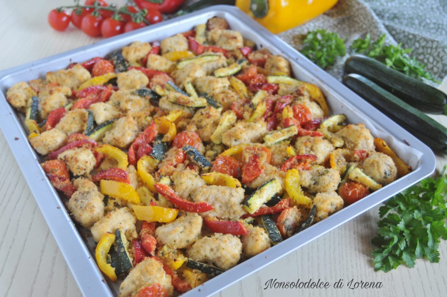 pollo e verdure gratinati al forno