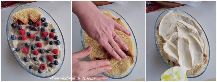 dolce al cucchiaio con pandoro e frutti di bosco