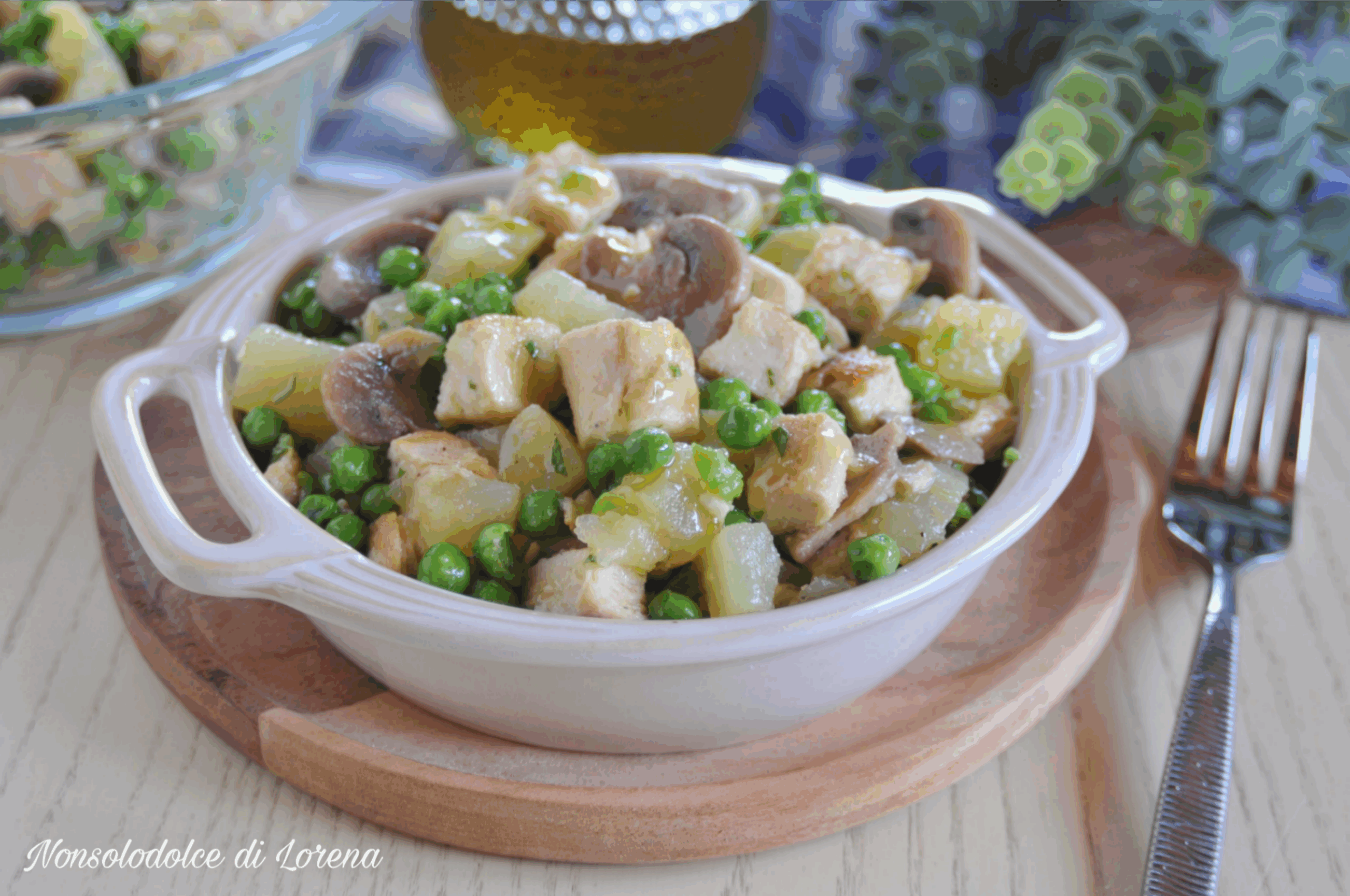 insalata di pollo piselli e patate
