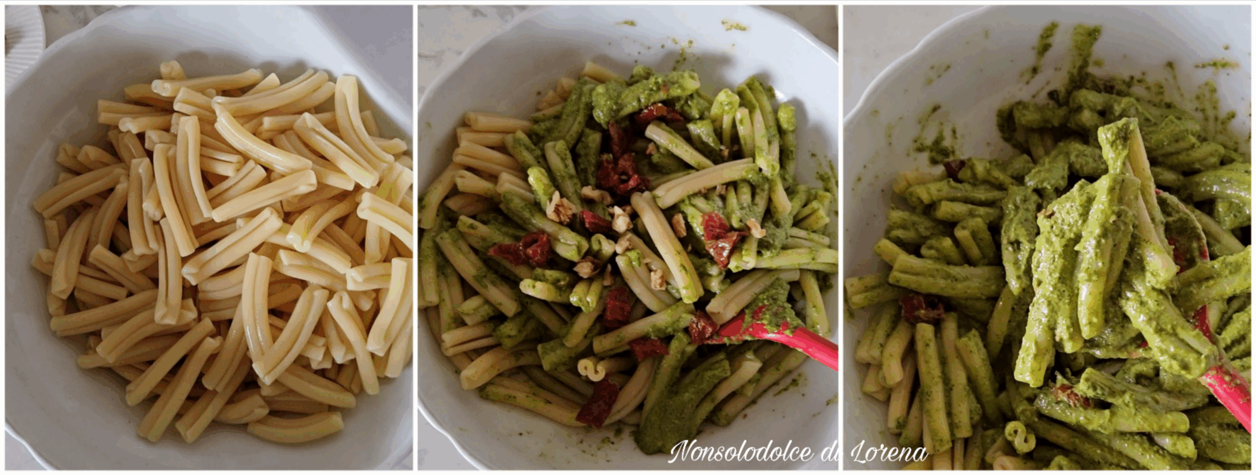 Casarecce con pesto di rucola e pomodori secchi, ricetta primo piatto ...