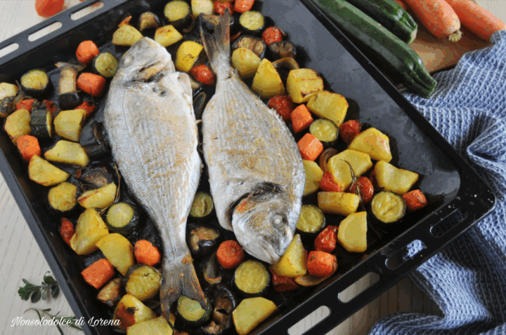 orata al forno con verdure