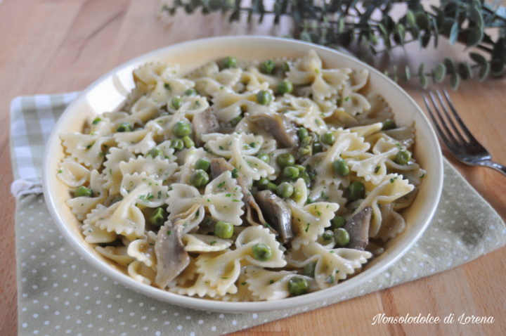 farfalle con carciofi e piselli