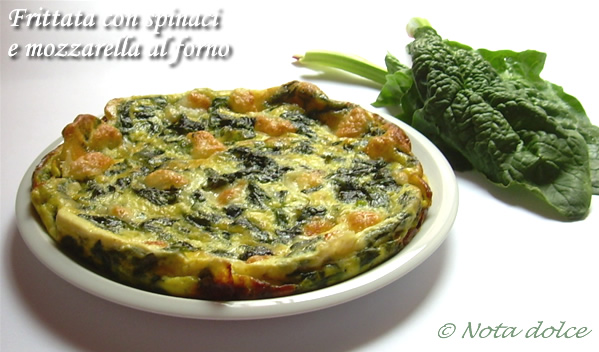 Frittata con spinaci e mozzarella al forno, ricetta