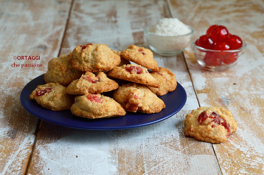 Biscotti cocco e ciliege candite DOCLETTI sfiziosi ORTAGGI che passione