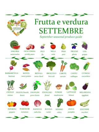 frutta e verdura di SETTEMBRE - September seasonal ORTAGGI che passione