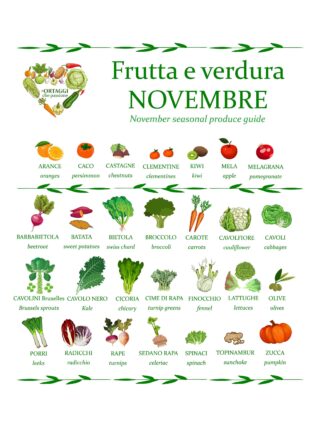 frutta e verdura di NOVEMBRE - November seasonal ORTAGGI che passione by Sara