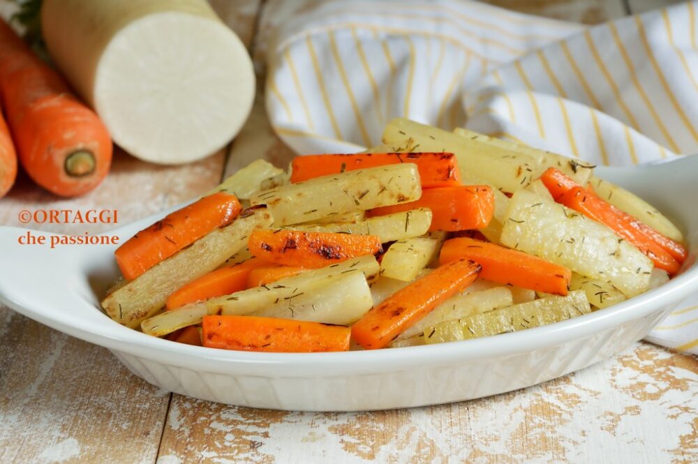 daikon in padella con carote - contorno di verdure